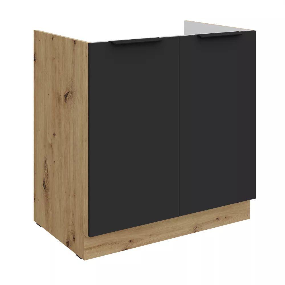 Virtuves skapis Aria Black 80 ZL 2F BB