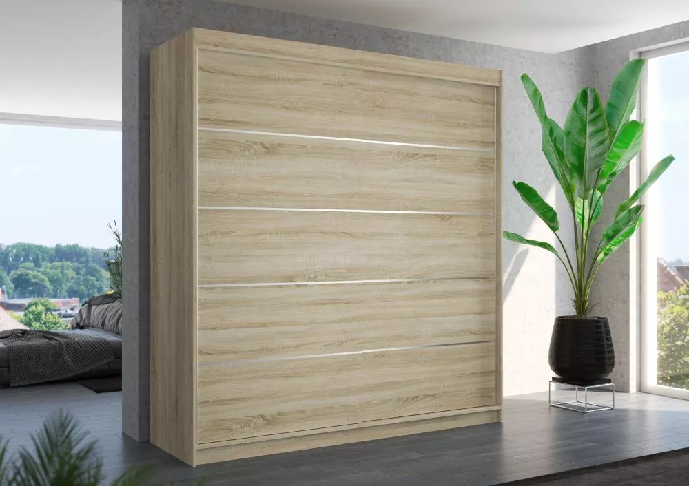 Skapis Esteva · Ozols sonoma · 200 × 58 × 215 cm