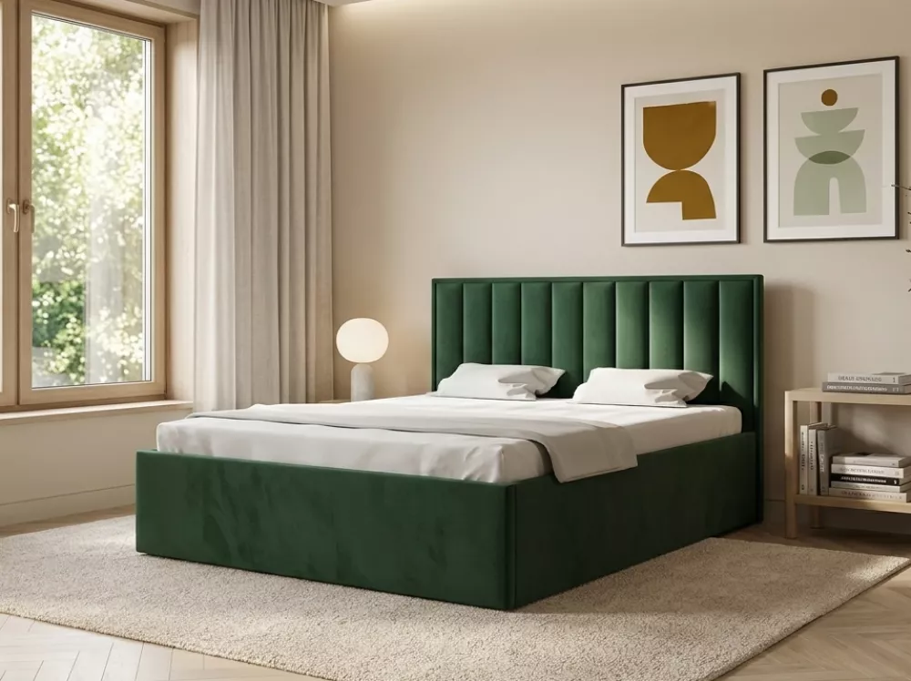 Gulta Cleo 1 ar stelāžām Guļamvietas platums: 90 cm, Guļamvietas garums: 200 cm, stelāžas tips: metāla, · Zaļš · 97 × 20