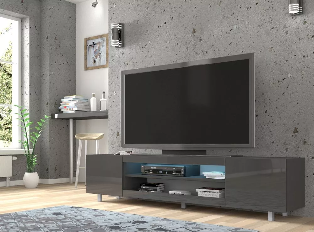 TV tumba Kate ar LED · Grafīts · 189 × 37 × 44.6 cm