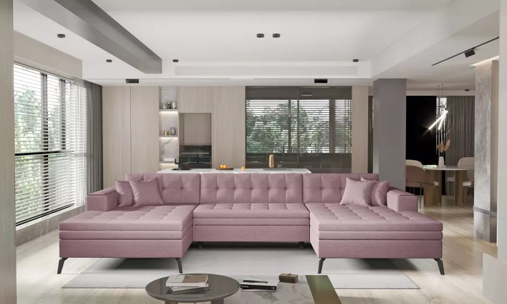 Dīvāns Vertizo standard · Rozā · 170 × 350 × 93 cm
