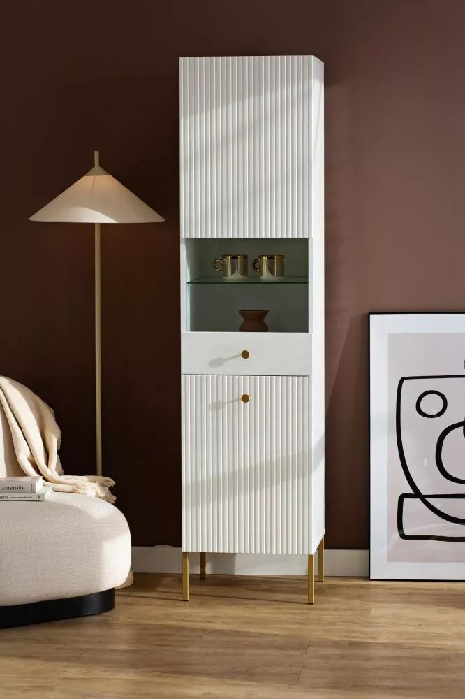 Sekcija Viena R1D · Balts · 45 × 42 × 193 cm