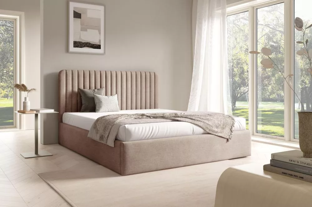 Gulta Best 2 standard ar stelāžu Guļamvietas platums: 160 cm, Guļamvietas garums: 200 cm, stelāžas tips: koka, · Bēšs · 