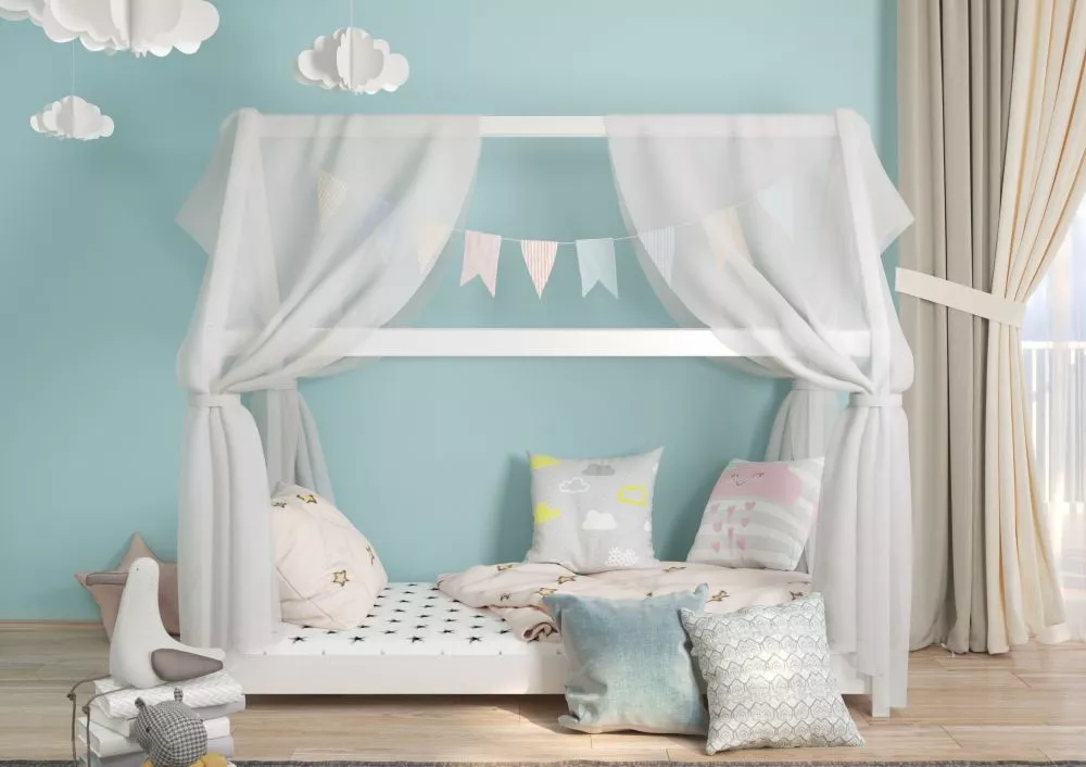 Bērnu gulta Cot ar stelāžu Guļamvietas platums: 80 cm, Guļamvietas garums: 160 cm, · Balts · 84 × 165 × 149 cm