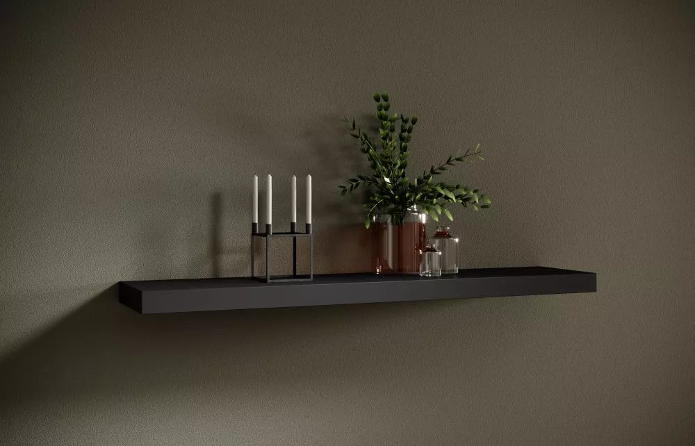 Plaukts Andrea Mat · Melns · 120 × 5 × 26 cm