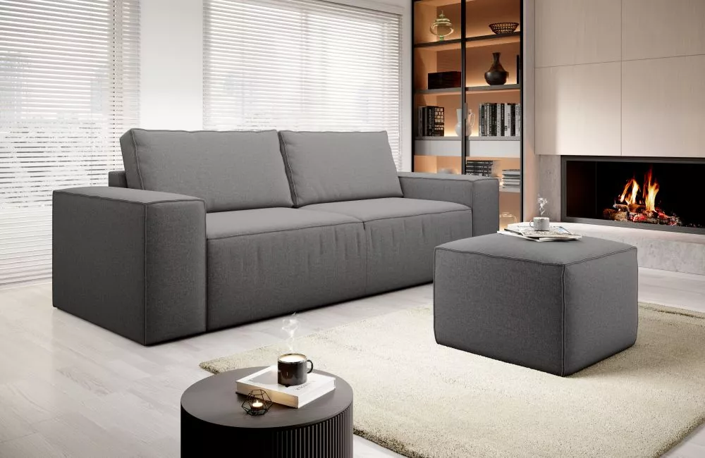 Dīvāns Silla 3S Standard · Pelēks · 104 × 260 × 96 cm