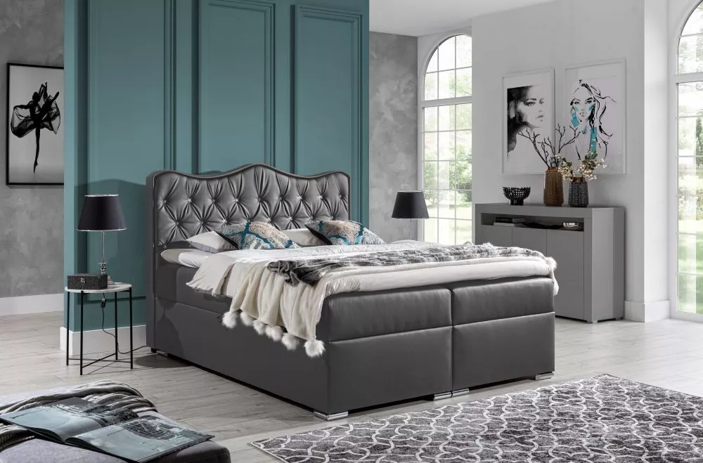 Gulta Sultan Boxspring Premium Standard Guļamvietas platums: 180 cm, Guļamvietas garums: 200 cm, · Tumši pelēks · 180 × 