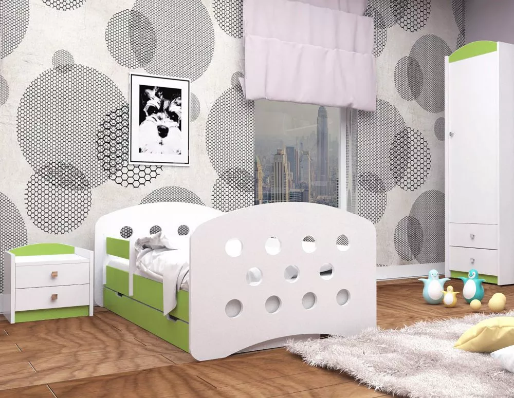 Bērnu gulta Happy Design Kolka L02 140x70 ar stelāžu Guļamvietas platums: 70 cm, Guļamvietas garums: 140 cm, · 82 × 144 