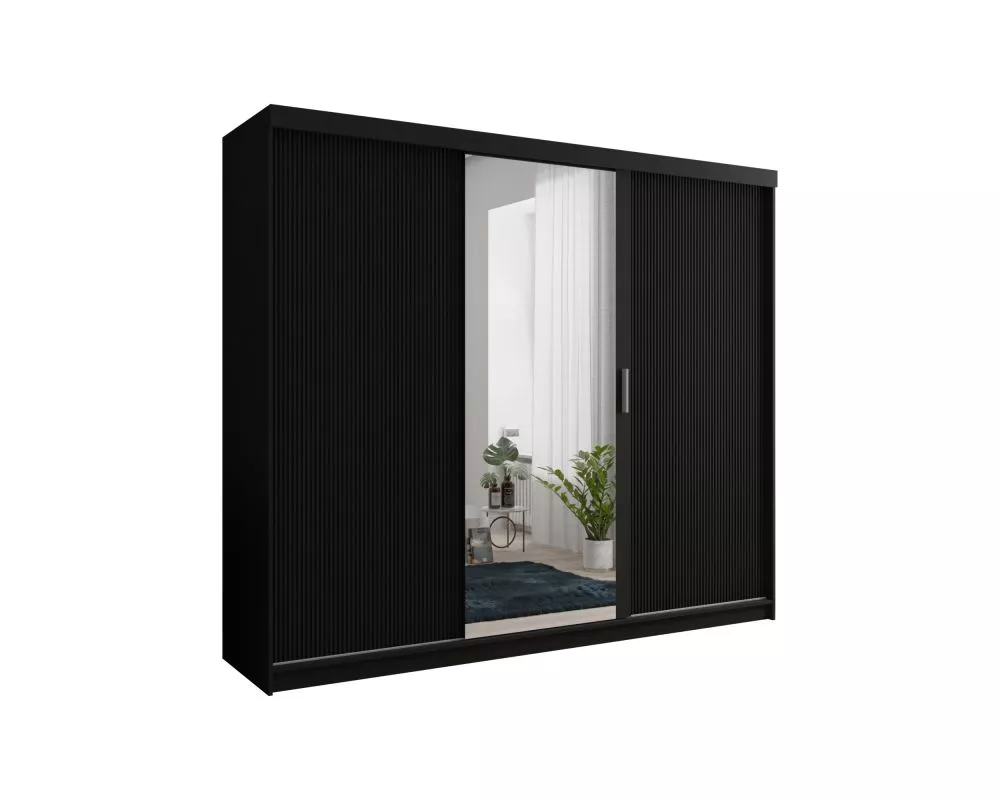 Skapis Chicago Slim · Melns · 250 × 62 × 216 cm