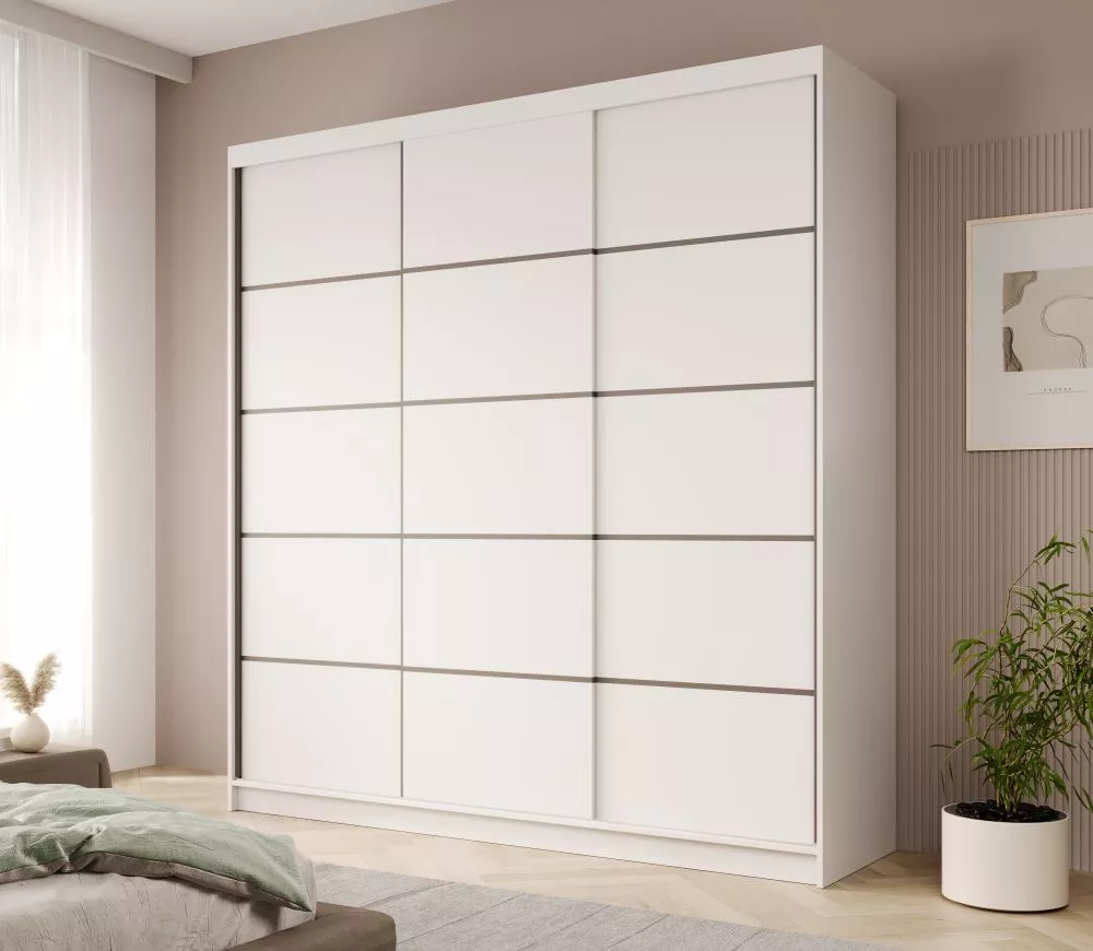 Skapis Greta 200 · Balts · 200 × 58 × 215 cm