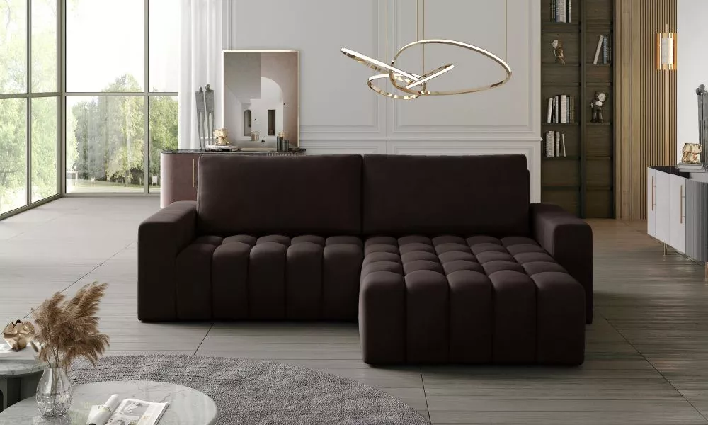 Dīvāns Bonett Lux Standard · Tumši brūns · 160 × 245 × 85 cm