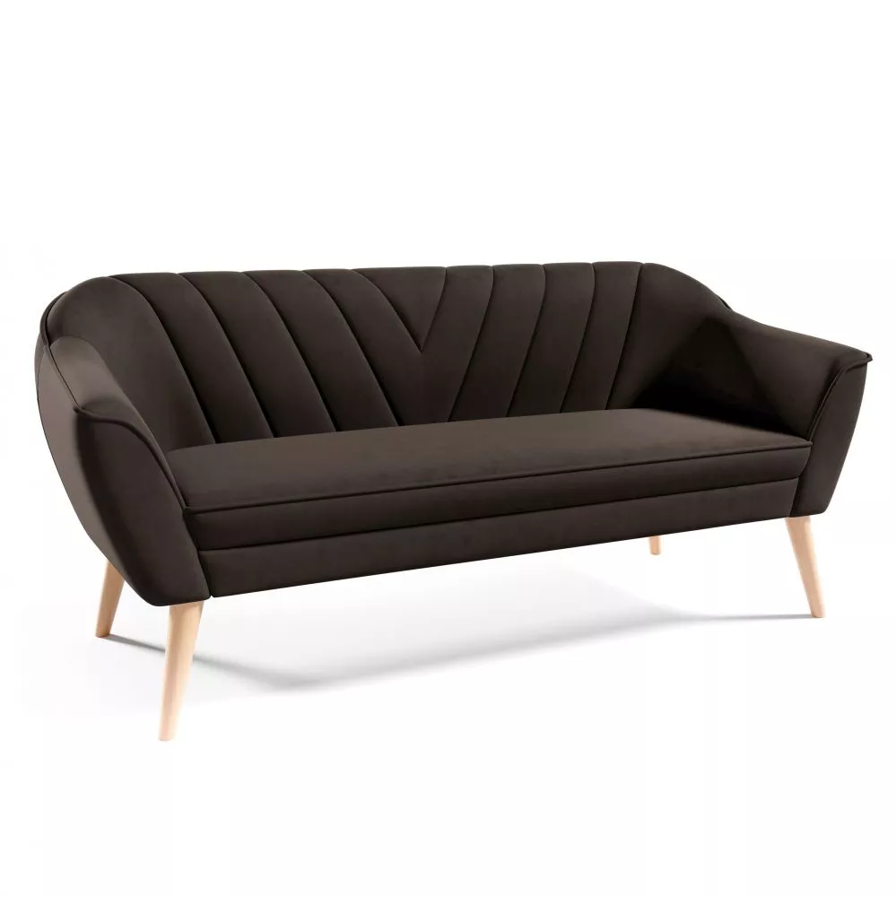 Dīvāns Sofa Flora 206 standard · Tumši brūns · 71 × 185 × 75 cm