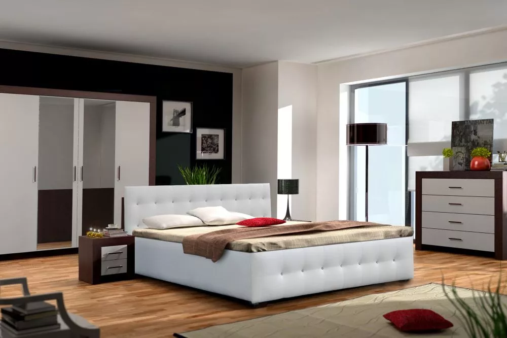 Gulta Figaro standard ar stelāžu Guļamvietas platums: 140 cm, Guļamvietas garums: 200 cm, stelāžas tips: koka, · Balts ·