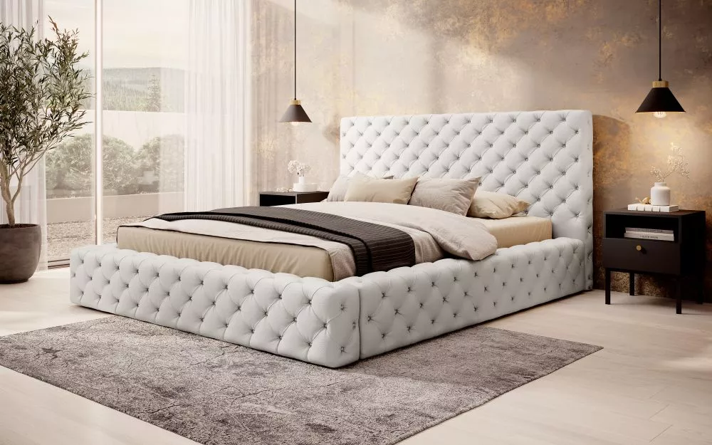 Gulta Princce Standard ar stelāžu Guļamvietas platums: 180 cm, Guļamvietas garums: 200 cm, stelāžas tips: metāla, · Balt