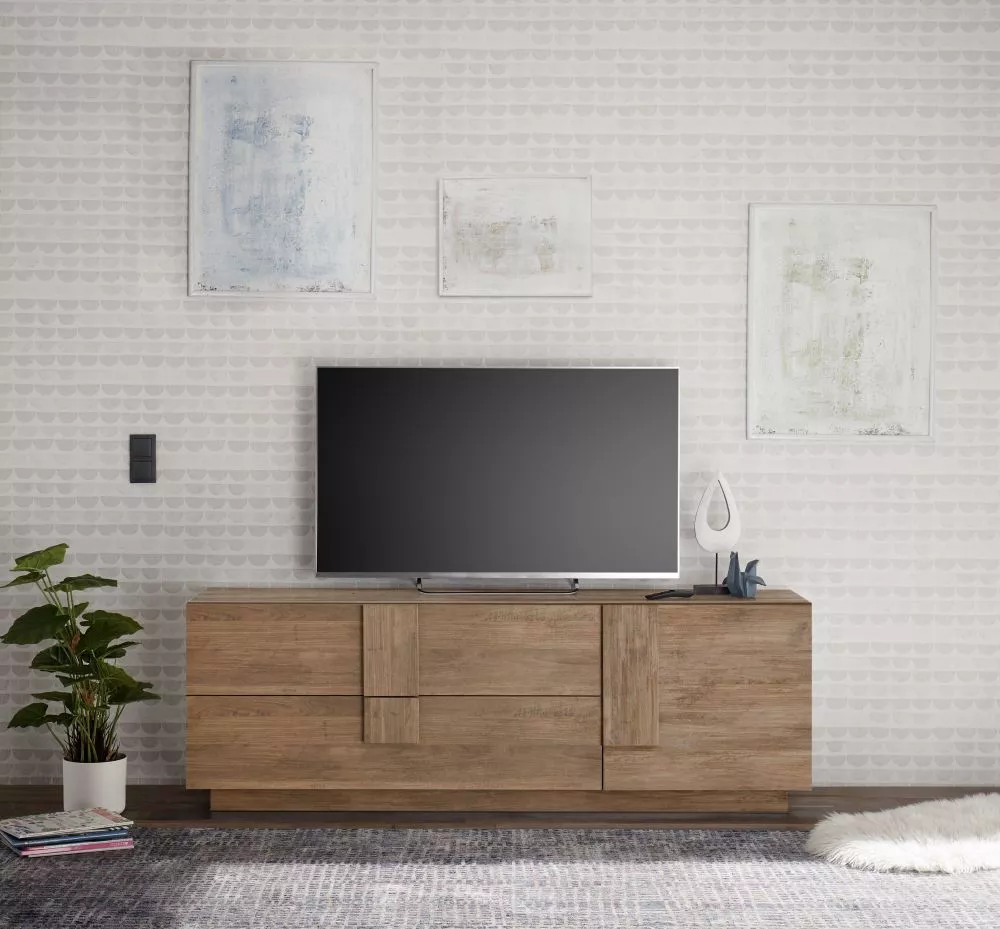 Kumode Jupiter K1D2S · Trifeļu ozols · 182 × 44 × 63 cm