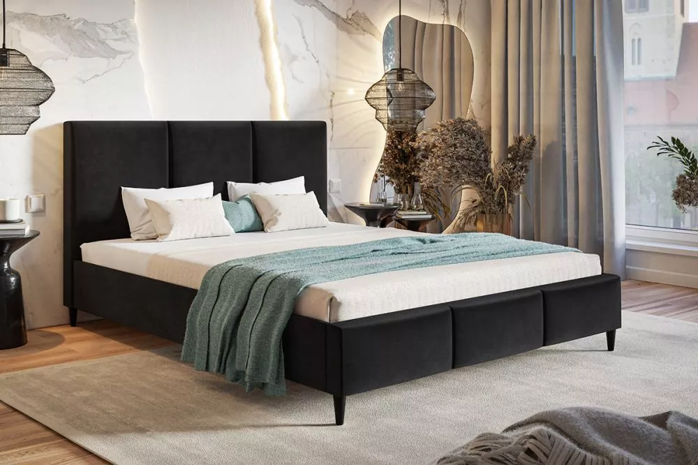 Gulta Lux 7 standard ar stelāžu Guļamvietas platums: 120 cm, Guļamvietas garums: 200 cm, stelāžas tips: koka, · Melns · 