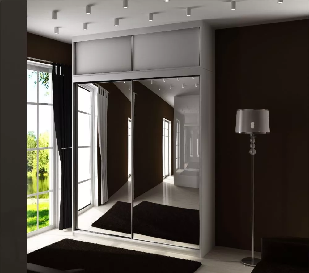 Skapis Top 21 PRO ar LED · Balts · 150 × 62 × 245 cm
