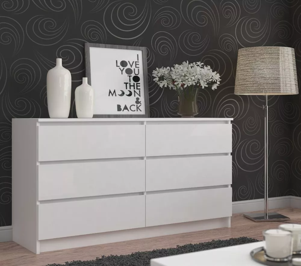 Kumode K-160 6 · Balts · 160 × 40 × 77 cm