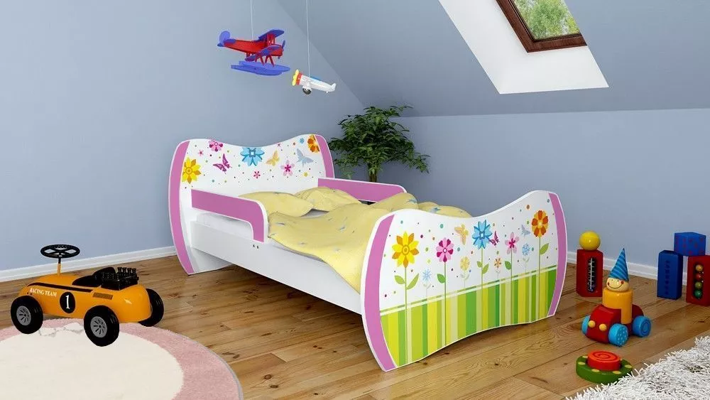 Bērnu gulta Dream L01 140x70 DM09 ar stelāžu Guļamvietas platums: 70 cm, Guļamvietas garums: 140 cm, · 94 × 144 × 71 cm