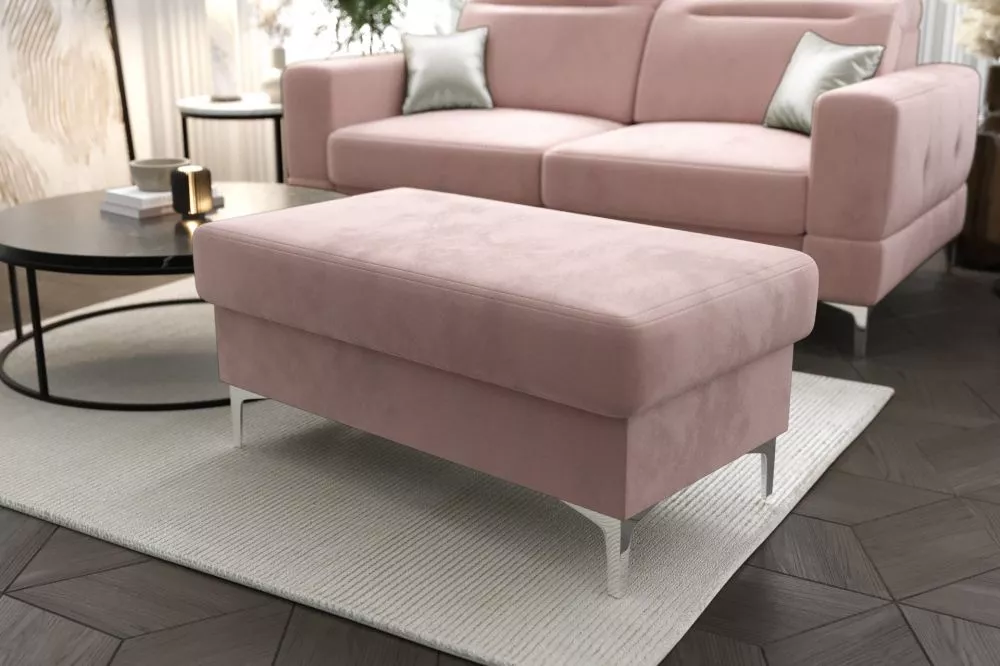 Pufs Malibu P Standard Auduma numurs: Element 18, · Gaiši rozā · 100 × 49 × 55 cm