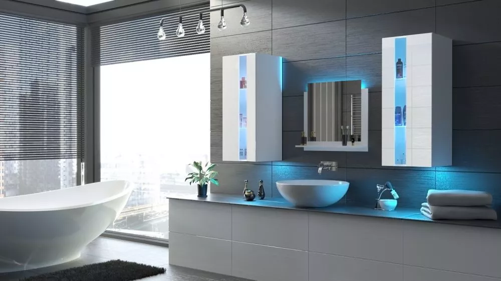 Vannas istabas komplekts Alius 41 ar LED · Balts · 91 × 35 cm