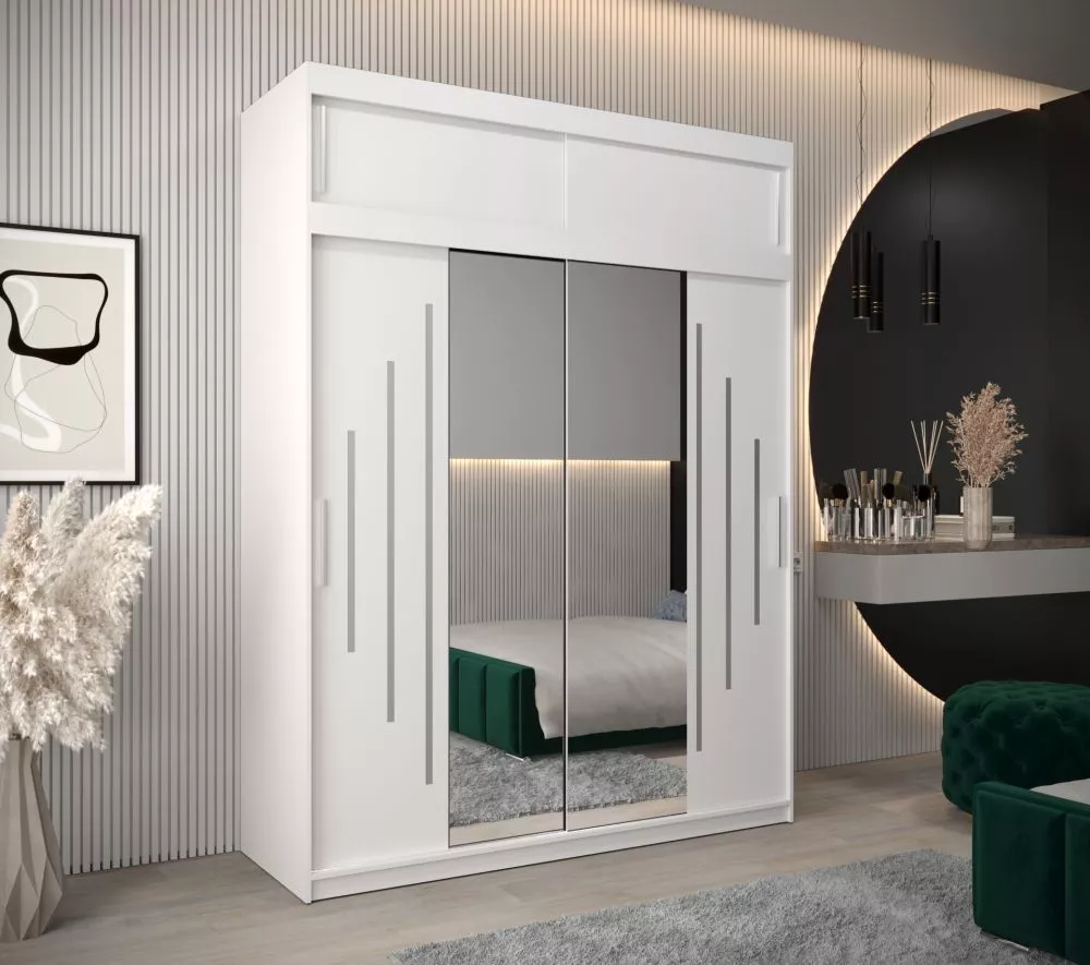 Skapis York 1 Premium · Balts · 180 × 62 × 240 cm