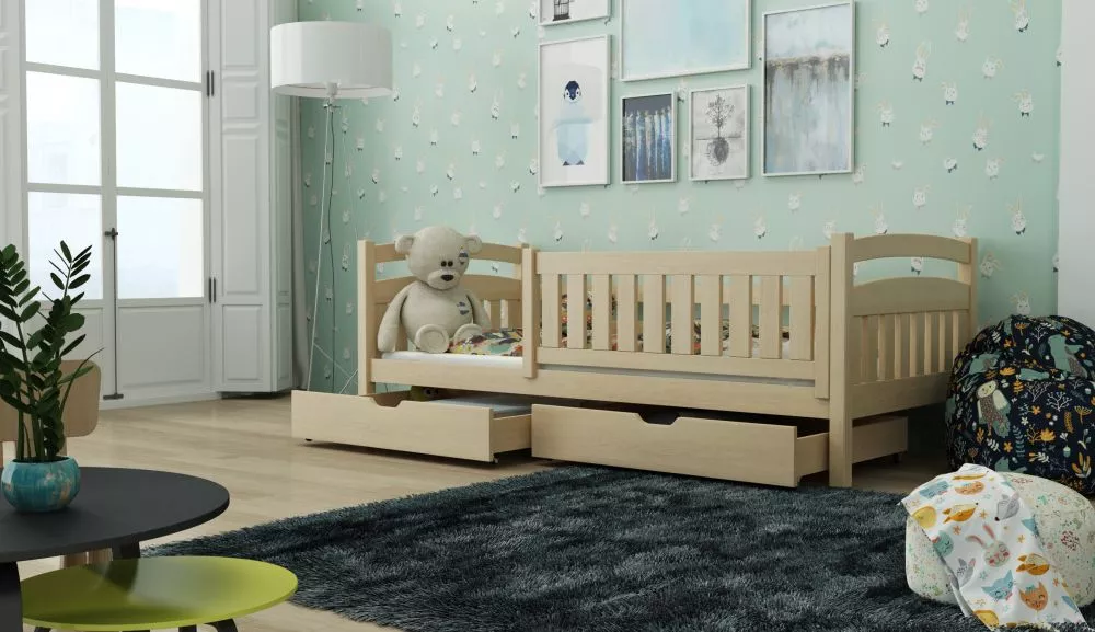 Bērnu gulta Terry ar stelāžu Guļamvietas platums: 90 cm, Guļamvietas garums: 200 cm, · Priede · 97 × 208 × 85 cm