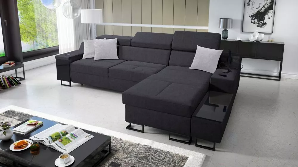 Dīvāns Alicante 1 Maxi Standard · Tumši pelēks · 185 × 293 × 81 cm