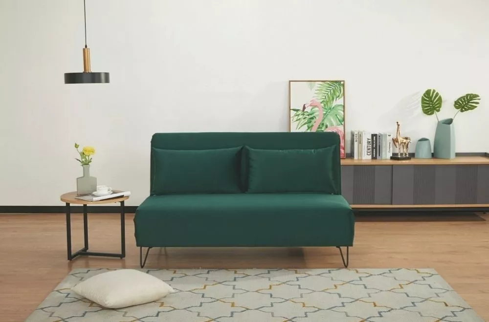 Dīvāns Zenia Velvet Guļamvietas platums: 141 cm, · Zaļš · 141 × 81 cm
