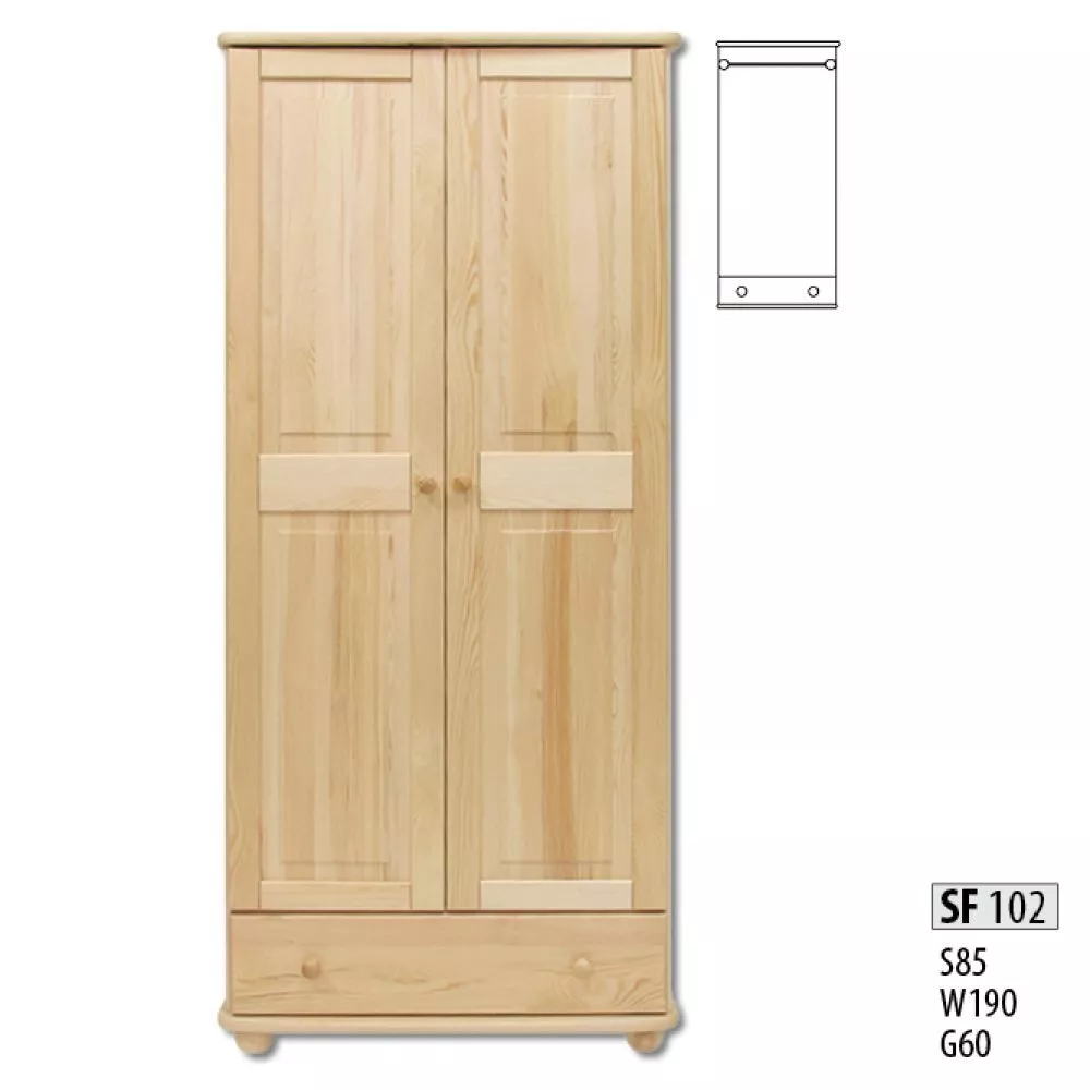 Skapis SF 102 · Priede · 85 × 60 × 190 cm