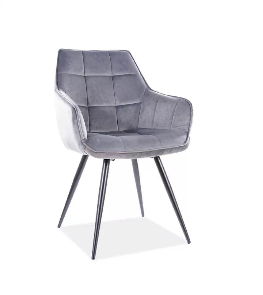 Krēsls Lilia Velvet · Pelēks · 90 × 59 × 45 cm