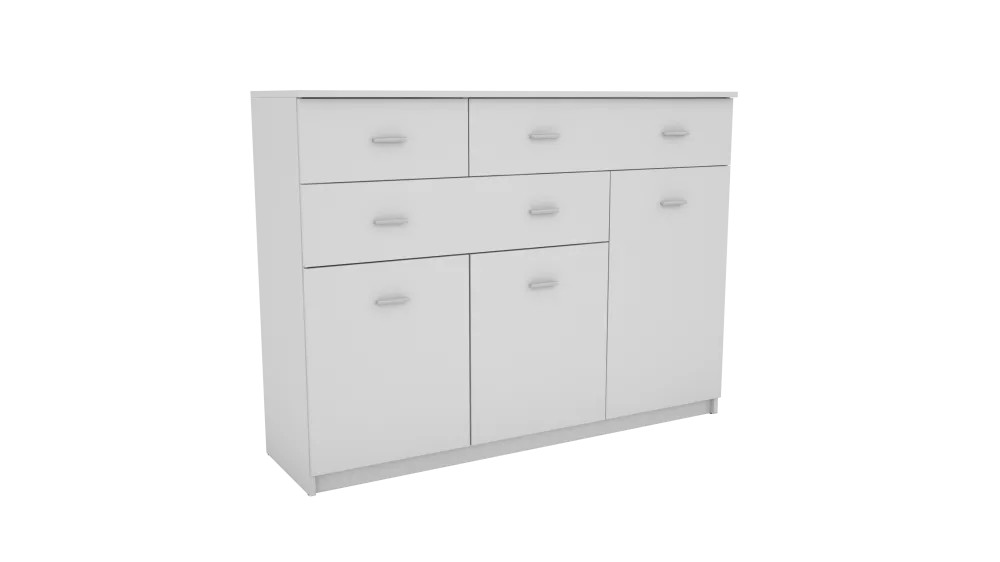Kumode K 150 · Balts · 150 × 45 × 112 cm
