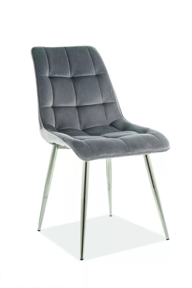 Krēsls Chic Chrom Velvet · Pelēks · 87 × 47 × 41 cm