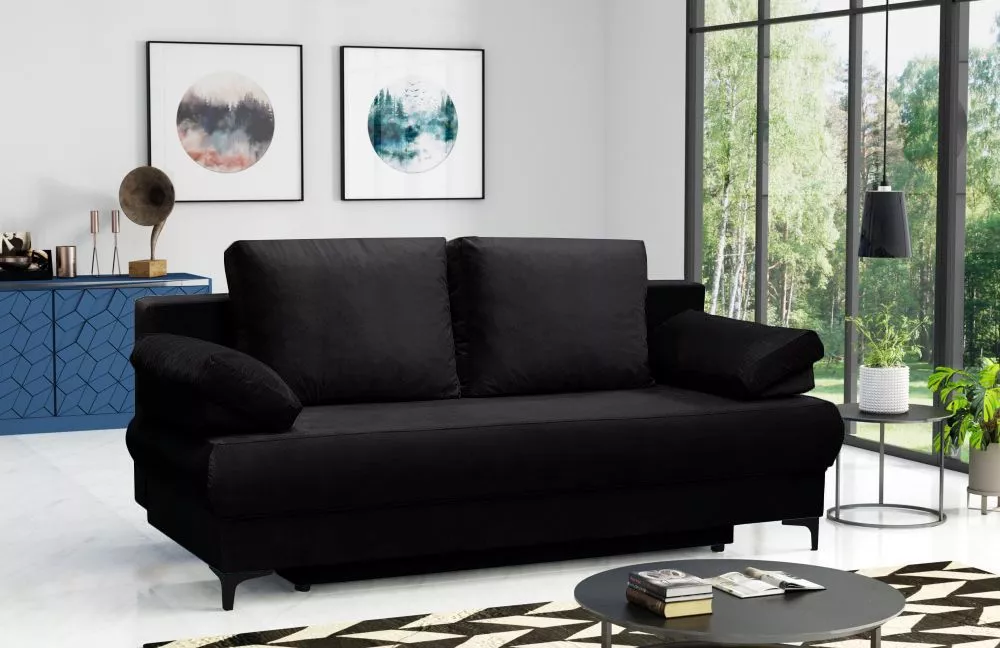 Dīvāns Maja Sofa Standard · Melns · 93 × 196 × 90 cm