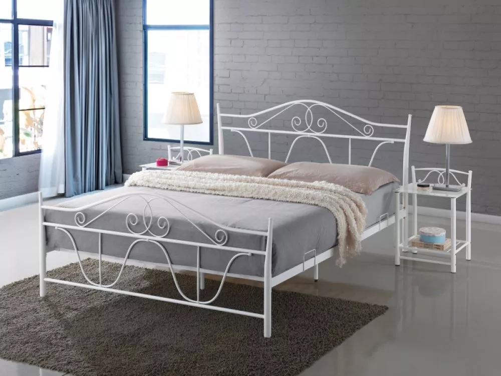 Gulta Denver ar stelāžu Guļamvietas platums: 160 cm, Guļamvietas garums: 200 cm, · Balts · 167 × 208 × 109 cm