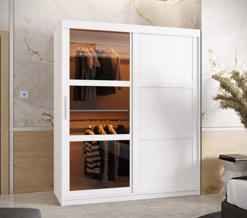 Skapis Dome 3 ar LED · Balts · 150 × 62 × 200 cm