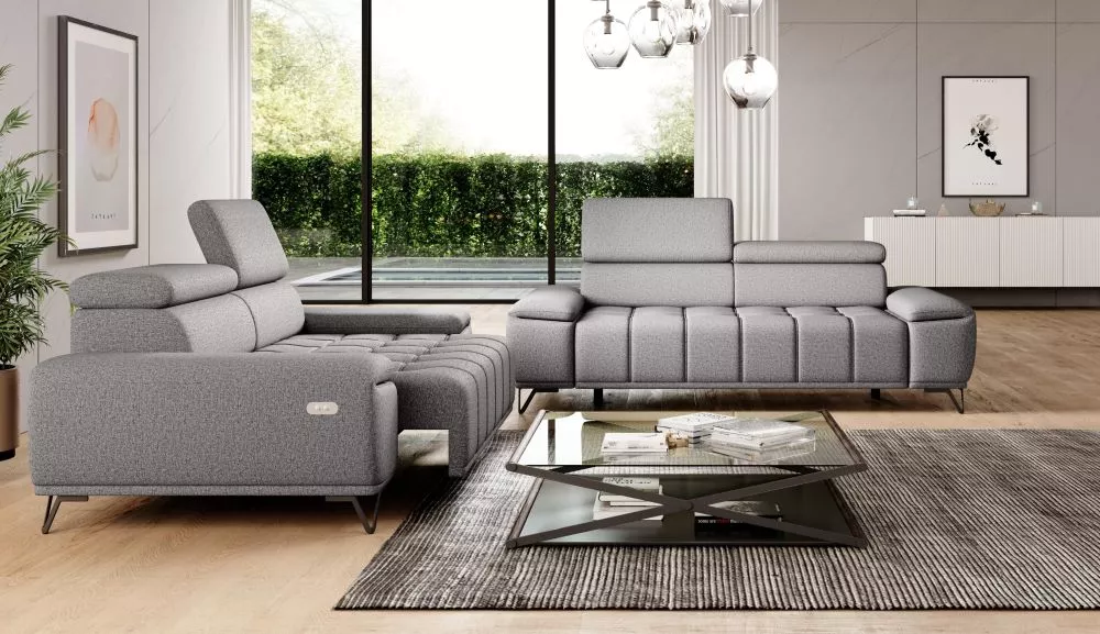 Komplekts Palladio 3S+2S Electric Standard · Pelēks · 110 × 212 × 77 cm