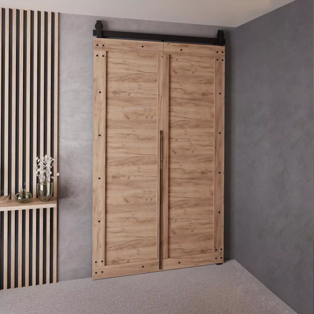 Bīdāmās durvis Qudio Loft-2 · Ozols craft zelts · 106 × 205 cm
