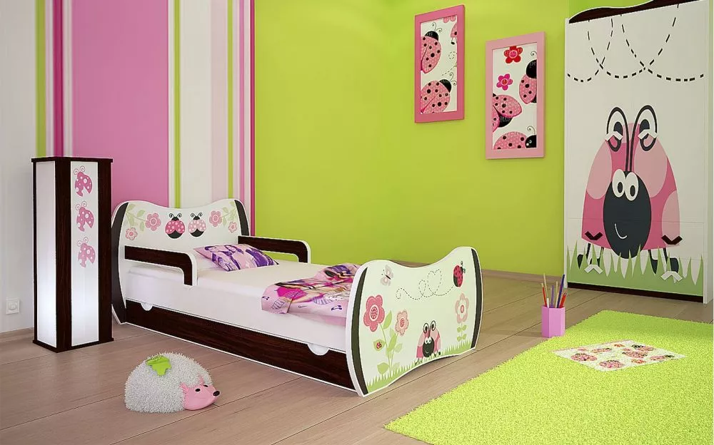 Bērnu gulta Dream L02 140x70 DM08 ar stelāžu Guļamvietas platums: 70 cm, Guļamvietas garums: 140 cm, · 94 × 144 × 71 cm