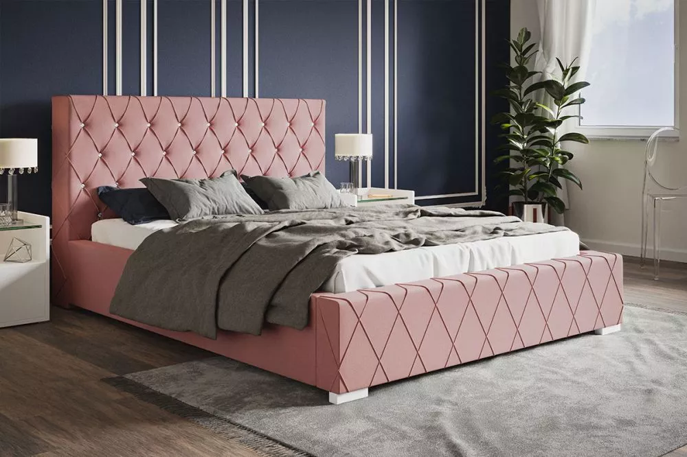 Gulta Bed 4 standard ar stelāžu Guļamvietas platums: 120 cm, Guļamvietas garums: 200 cm, stelāžas tips: koka, · Rozā · 1