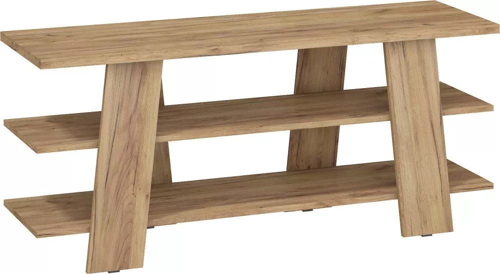 TV tumba Via 09 · Zelts ozols · 130 × 40 × 56 cm