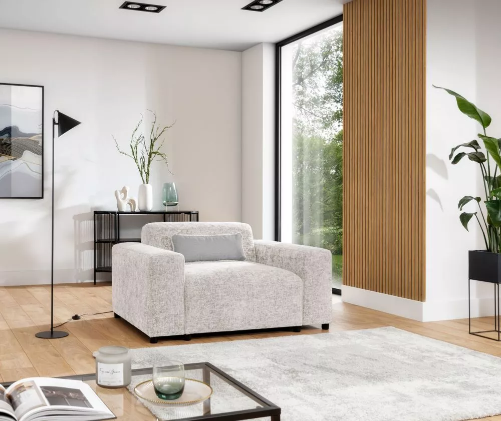 Mīksts krēsls Roma 1S Standard Sēdvietas dziļums: 73 cm, · Gaiši bēšs · 145 × 98 × 75 cm