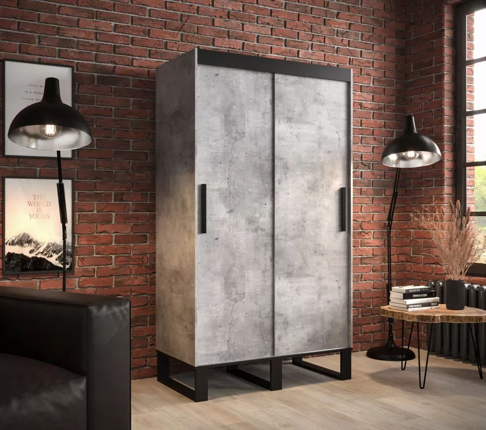 Skapis Loft T · Betons · 120 × 62 × 212 cm
