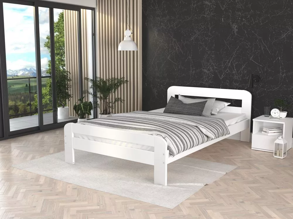 Gulta Dallas MDF ar stelāžu Guļamvietas platums: 120 cm, Guļamvietas garums: 200 cm, stelāžas tips: koka, · Balts · 128 