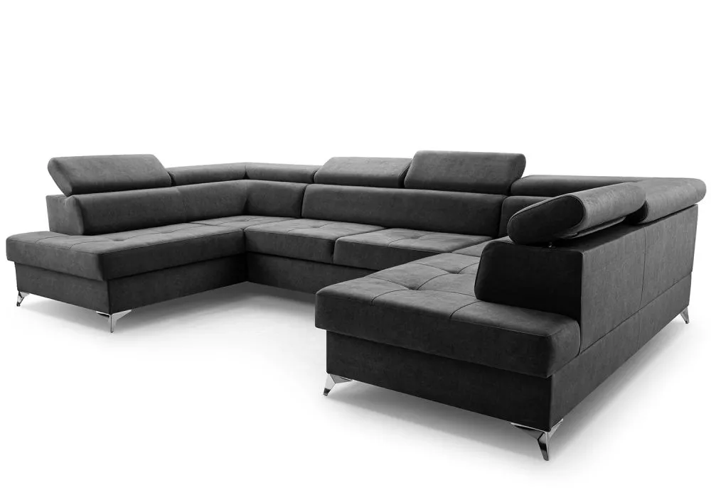 Dīvāns Madryt Super Standard · Melns · 202 × 350 × 82 cm