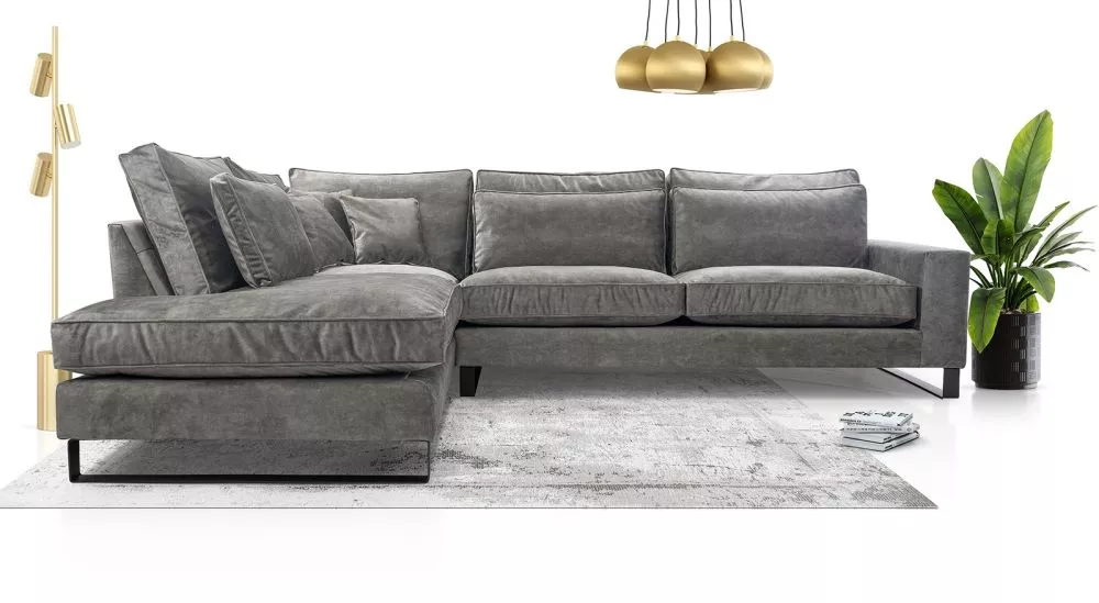 Dīvāns Corblack Standard · Pelēks · 224 × 314 × 90 cm