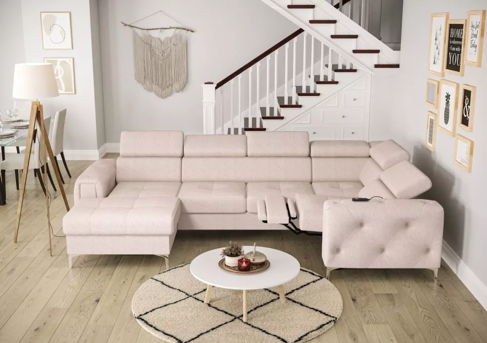 Dīvāns Orion Max 3 Relax standard · Gaiši bēšs · 185 × 325 × 78 cm