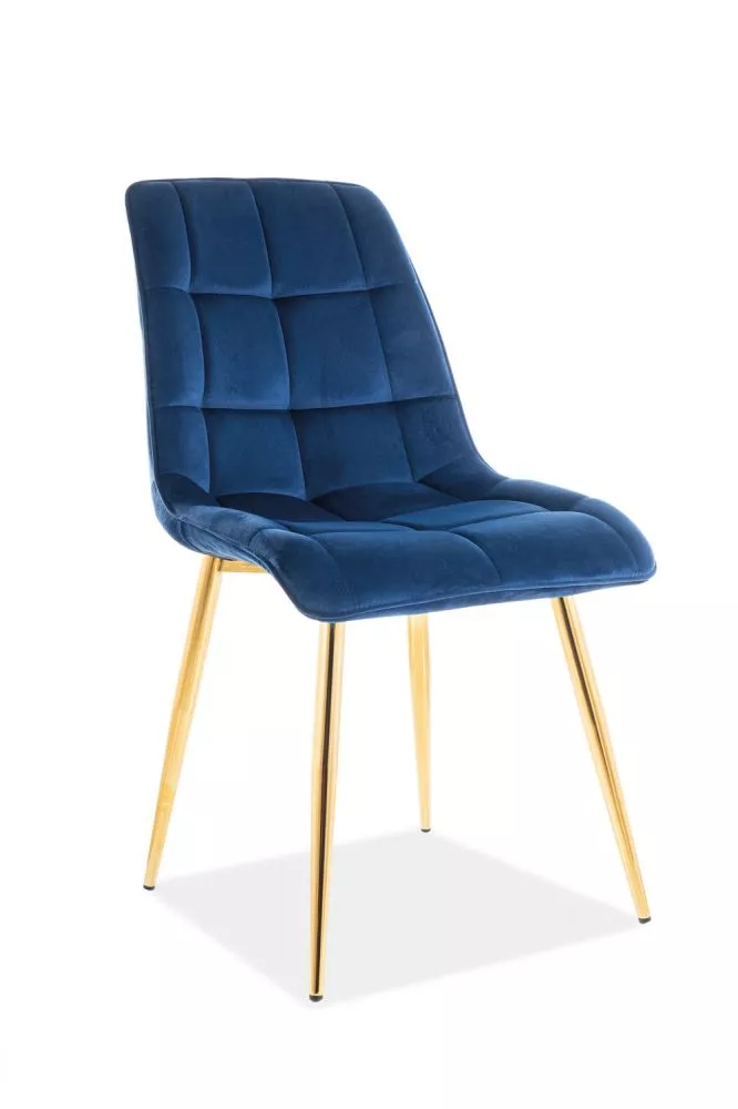 Krēsls Chic Gold Velvet · Zils · 88 × 50 × 41 cm