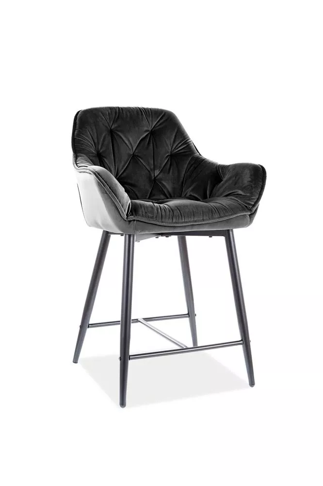Krēsls Cherry H-2 Velvet · Melns · 86 × 56 × 42 cm