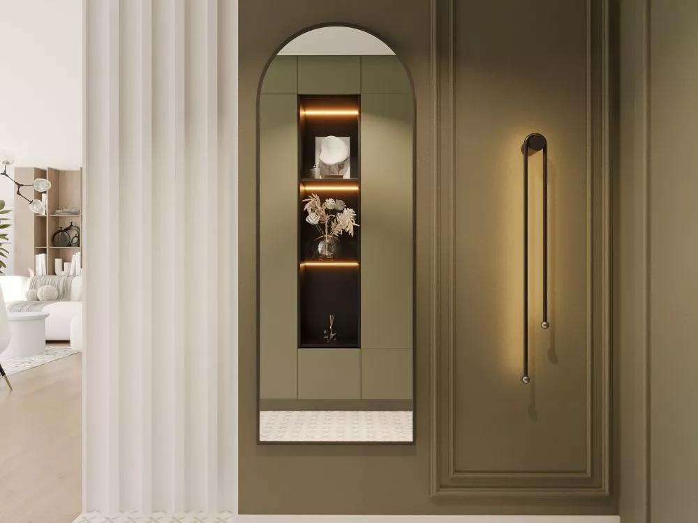 Spogulis Divva · Melns · 60 × 2.5 × 160 cm